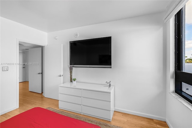 bedroom featuring light hardwood / wood-style flooring