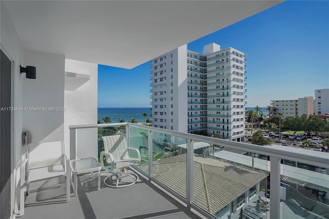 balcony with a water view