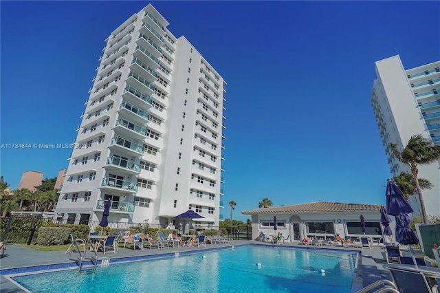 view of pool with a patio area