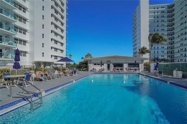 view of pool with a patio