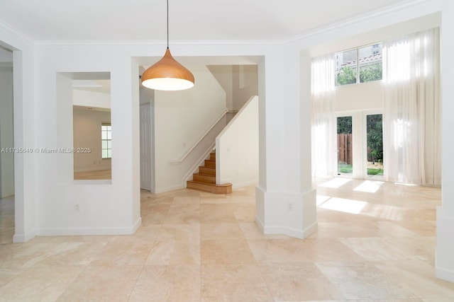 spare room with ornamental molding