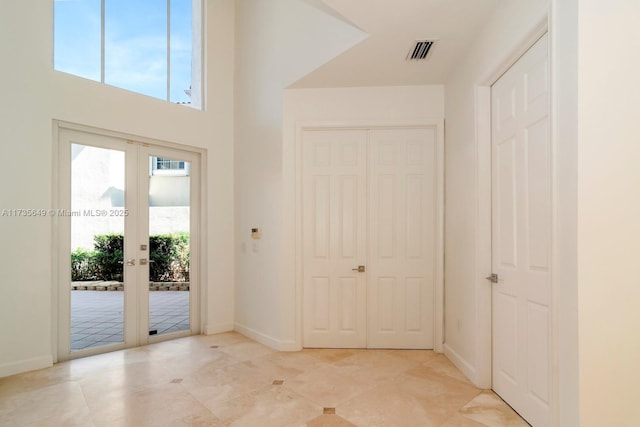 entrance foyer with french doors