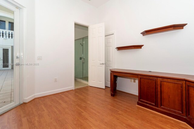 interior space featuring light wood-type flooring