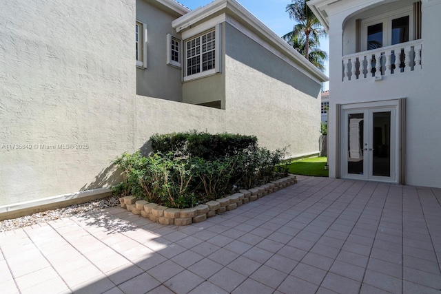 view of patio / terrace featuring french doors