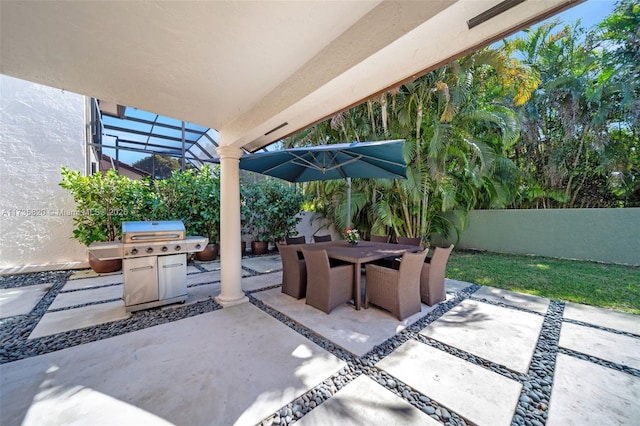 view of patio featuring area for grilling