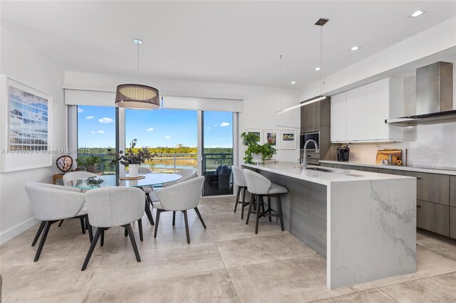 dining room with sink