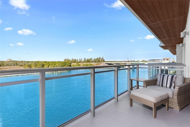 balcony with a water view