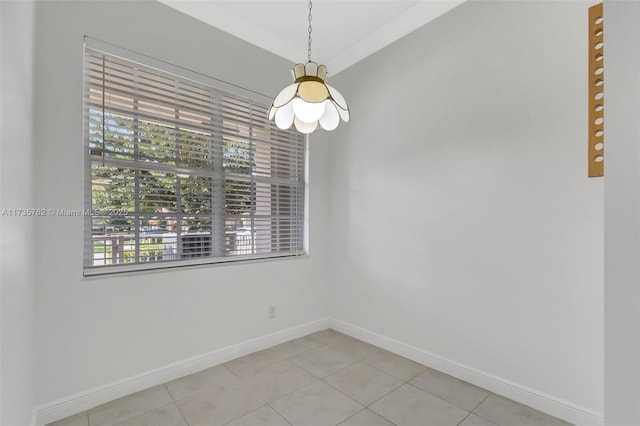 view of tiled spare room