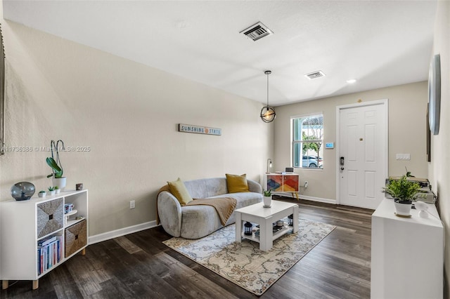 18330 NW 91st Ct Unit 18330, Hialeah, FL 33018 - living area featuring dark wood-style flooring, baseboards, and recessed lighting