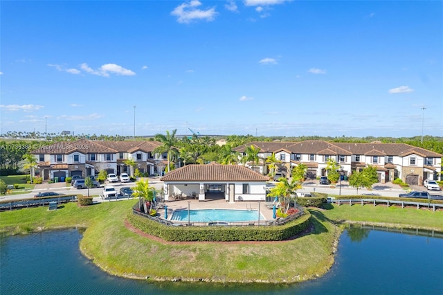 18330 NW 91st Ct Unit 18330, Hialeah, FL 33018 - aerial view of residential area featuring a pool and a large body of water
