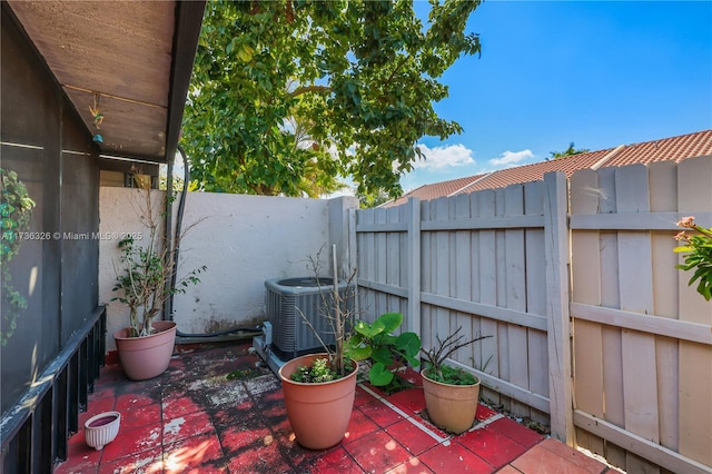 view of patio featuring cooling unit