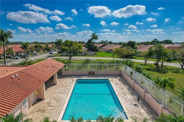 view of pool featuring a patio area