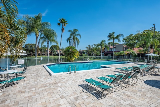 view of pool with a patio area