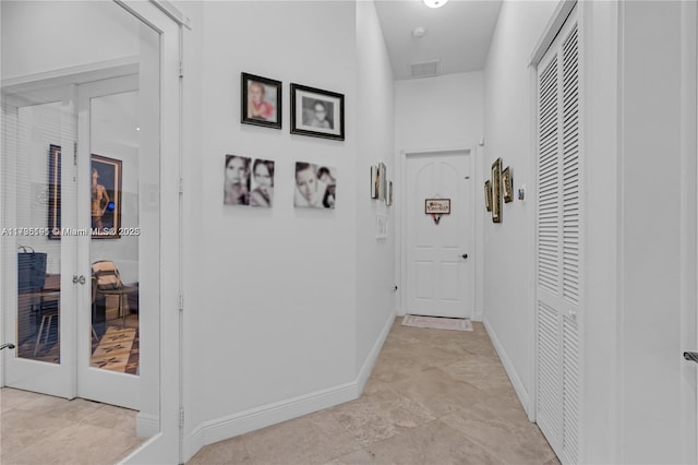 corridor with french doors