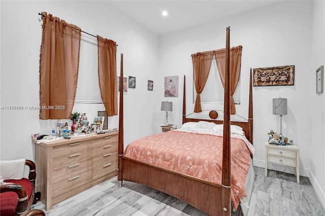 bedroom featuring light hardwood / wood-style floors