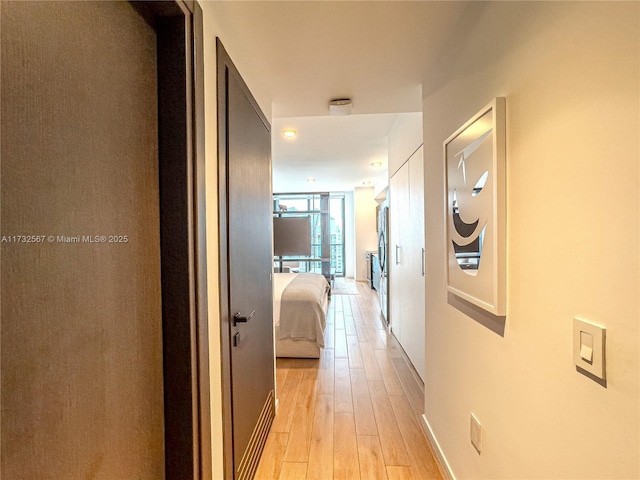 corridor featuring light hardwood / wood-style flooring