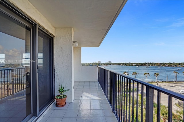 balcony with a water view