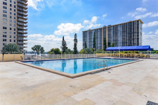 view of pool featuring a patio area