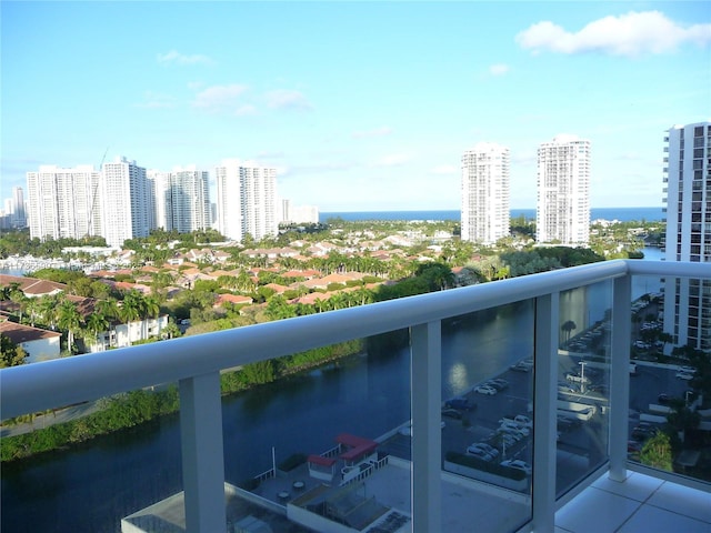 balcony with a water view