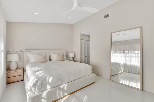 bedroom with carpet floors and a closet