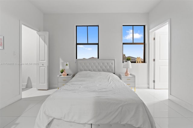 view of tiled bedroom