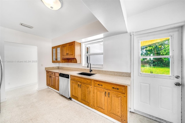 kitchen with sink and dishwasher