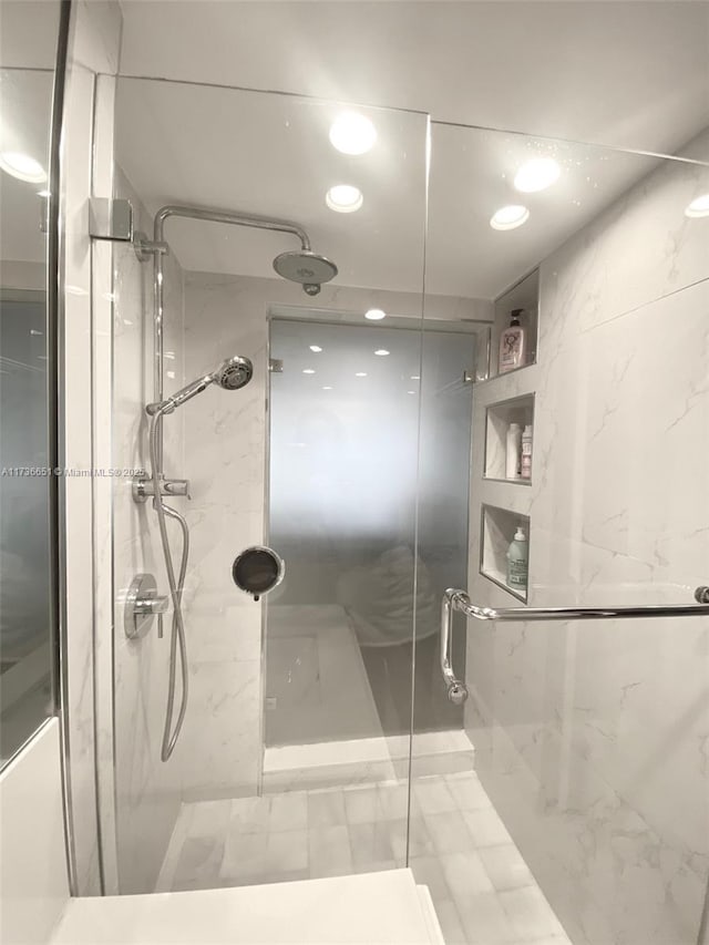 bathroom with walk in shower