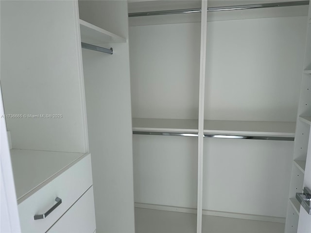 view of walk in closet
