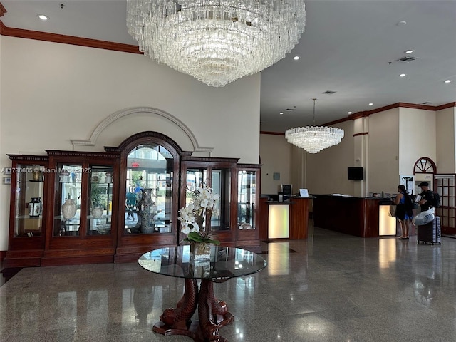 building lobby featuring visible vents