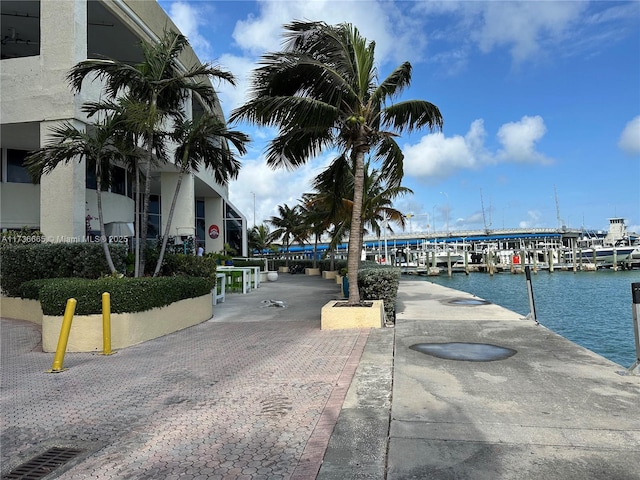 view of street featuring a water view