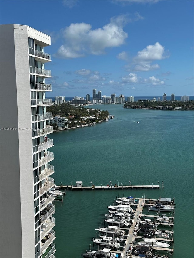 property view of water featuring a city view