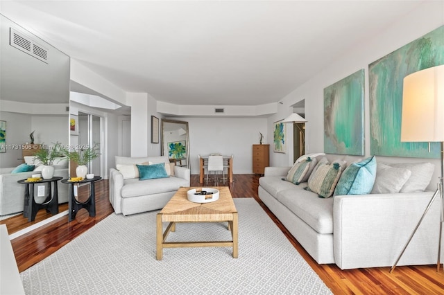 living room featuring hardwood / wood-style floors