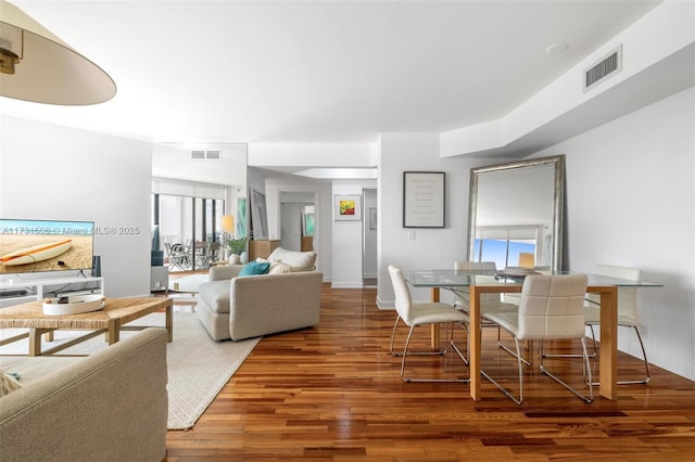 living room with hardwood / wood-style floors