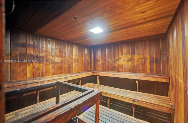 view of sauna