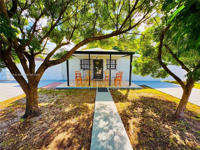 view of front of property with a porch