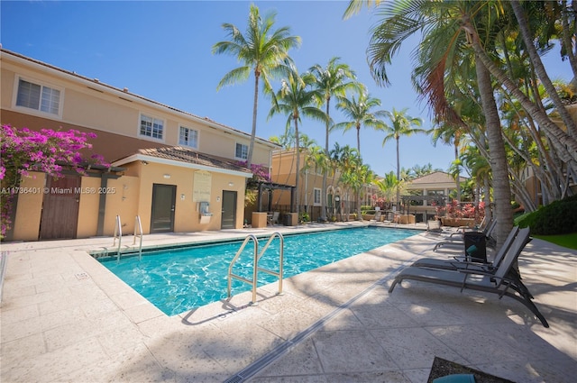 view of pool featuring a patio area