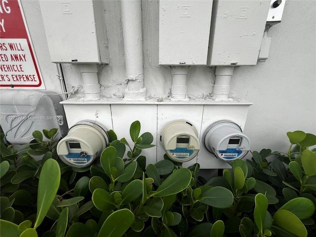 exterior details featuring electric meter