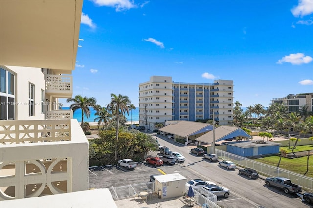 exterior space featuring a water view