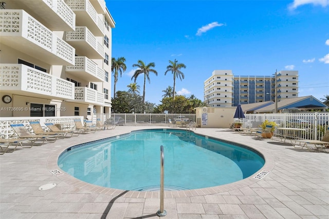 view of pool featuring a patio area