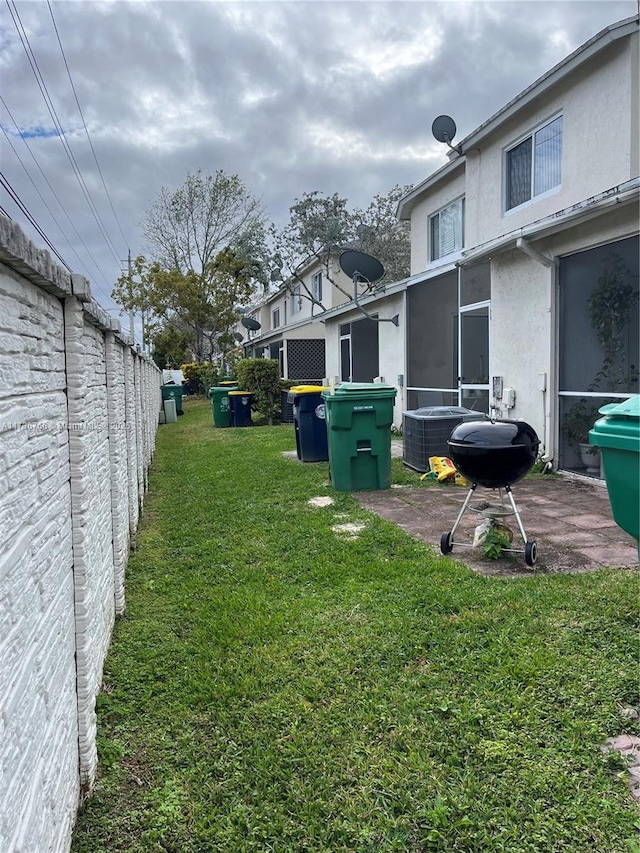 view of yard with cooling unit