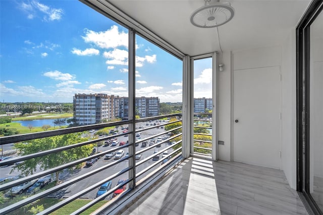 balcony with a water view