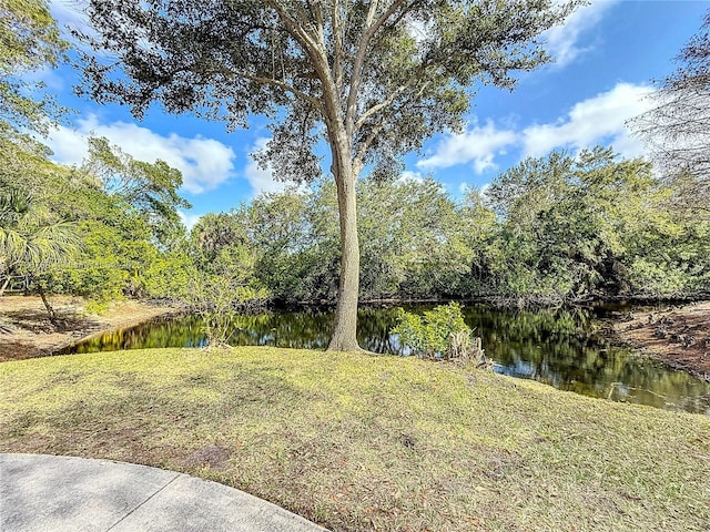 view of yard featuring a water view