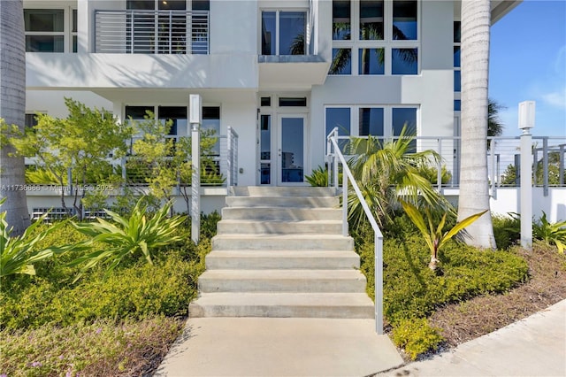 doorway to property featuring french doors