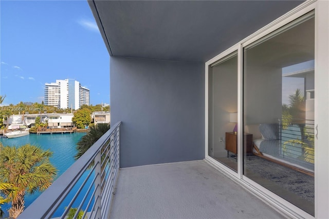 balcony with a water view