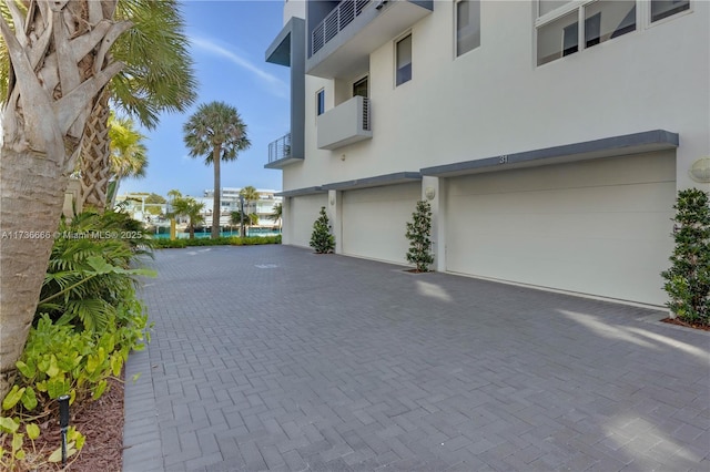 view of home's exterior with a garage