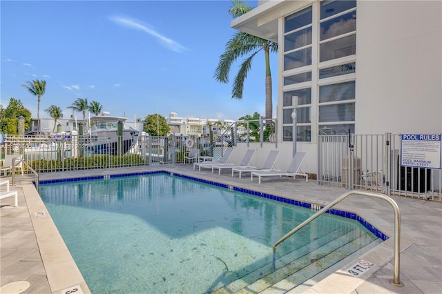 view of pool with a patio