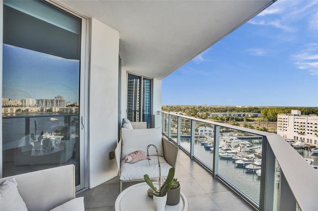 balcony with a water view