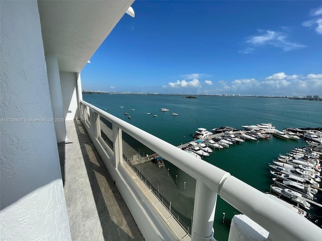 balcony with a water view