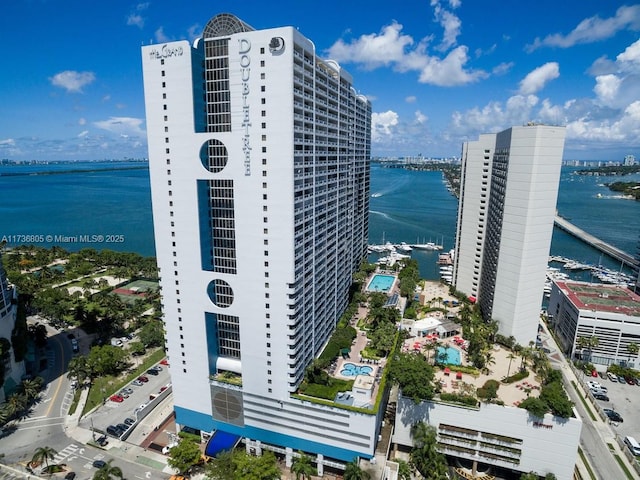 1717 N Bayshore Dr Unit A-1231, Miami, FL 33132 - view of building exterior with a water view