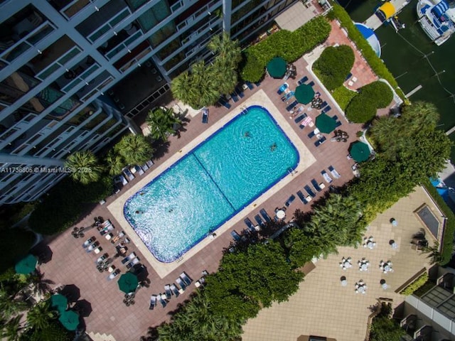 1717 N Bayshore Dr Unit A-1231, Miami, FL 33132 - bird's eye view of a pool area